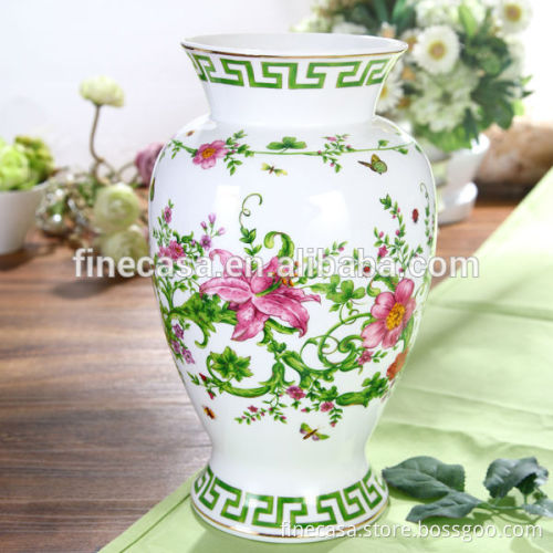 Elegant Fine New Bone China Ceramic Vase with Flower Design of In April
